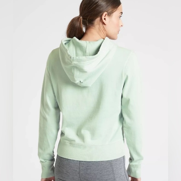 Athleta Sundown Hoodie Sweatshirt XS long sleeve front pocket weathered down​ - Picture 14 of 14
